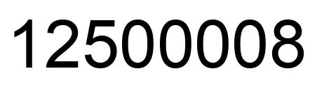 Number 12500008 black image