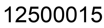 Número 12500015 imagen negro