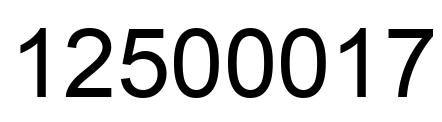 Número 12500017 imagen negro