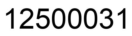 Número 12500031 imagen negro