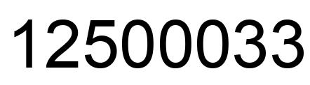 Número 12500033 imagen negro