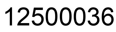 Número 12500036 imagen negro