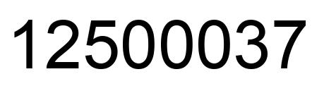 Número 12500037 imagen negro