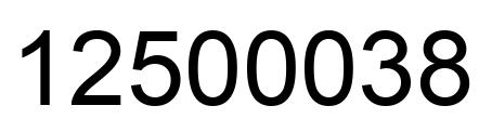 Número 12500038 imagen negro