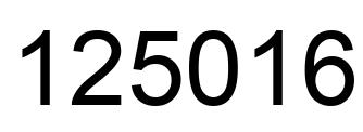 Number 125016 black image
