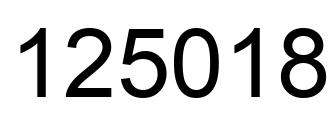 Number 125018 black image