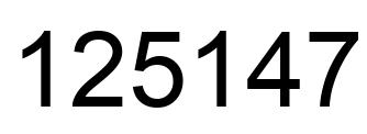Number 125147 black image