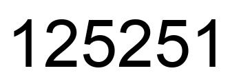 Número 125251 imagen negro