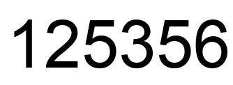 Number 125356 black image