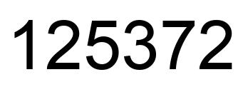 Number 125372 black image