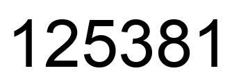 Number 125381 black image