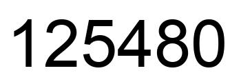 Número 125480 imagen negro