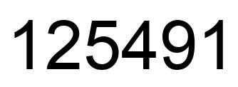 Number 125491 black image