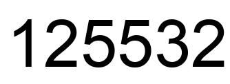 Number 125532 black image