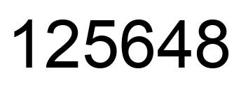 Number 125648 black image