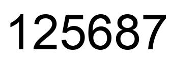 Number 125687 black image