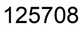 Number 125708 black image