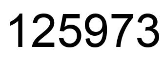 Number 125973 black image