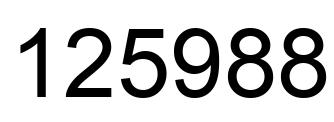 Number 125988 black image
