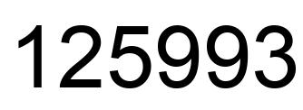 Number 125993 black image