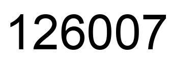 Number 126007 black image