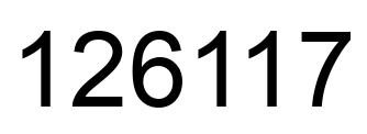 Number 126117 black image