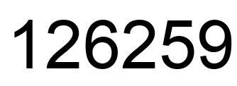 Number 126259 black image