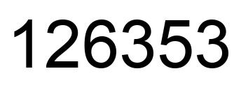 Number 126353 black image