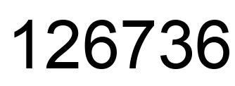 Number 126736 black image