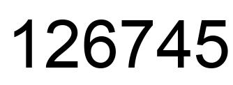 Number 126745 black image