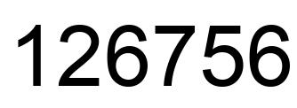 Number 126756 black image