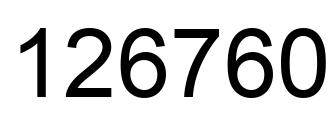 Number 126760 black image