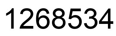 Number 1268534 black image