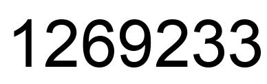 Number 1269233 black image