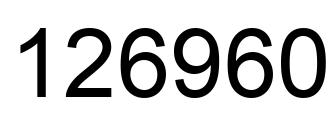 Number 126960 black image