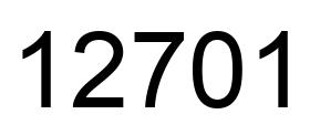 Número 12701 imagen negro