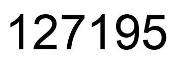Number 127195 black image