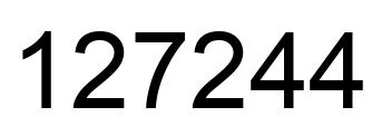 Number 127244 black image