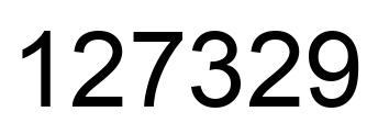 Number 127329 black image