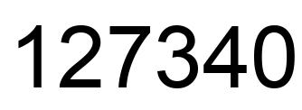 Number 127340 black image