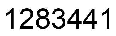 Number 1283441 black image
