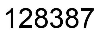 Number 128387 black image
