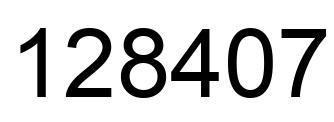 Number 128407 black image