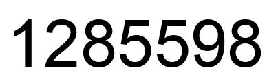 Number 1285598 black image