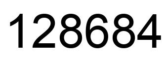 Number 128684 black image
