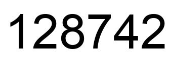 Number 128742 black image
