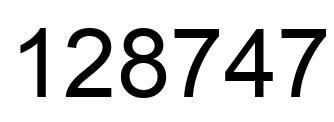 Number 128747 black image