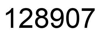 Number 128907 black image
