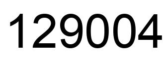 Number 129004 black image