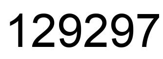 Number 129297 black image